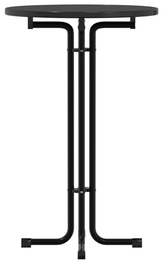 fekete étkezőasztal szerelt fa és acél Ø70 x 110 cm