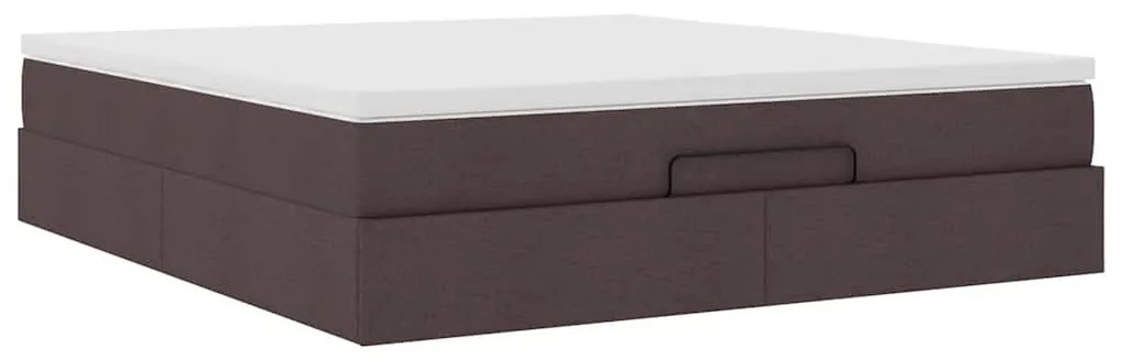 Oszmán ágykeret matraccal sötétbarna 160x200cm szövet
