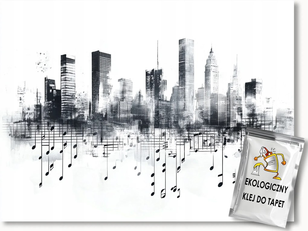 Fotótapéta Flizelina Város Metropolisz Panoráma Zene Kotta 416x290 ragasztó