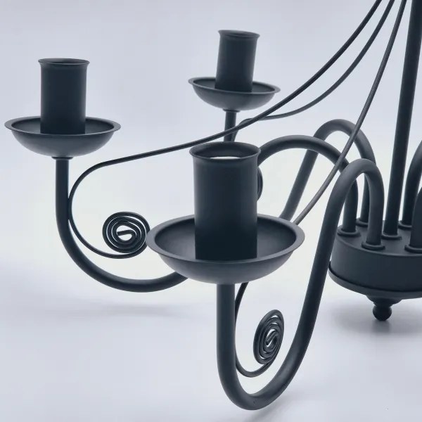 Csillár láncon DONATO 6xE14/40W/230V fekete