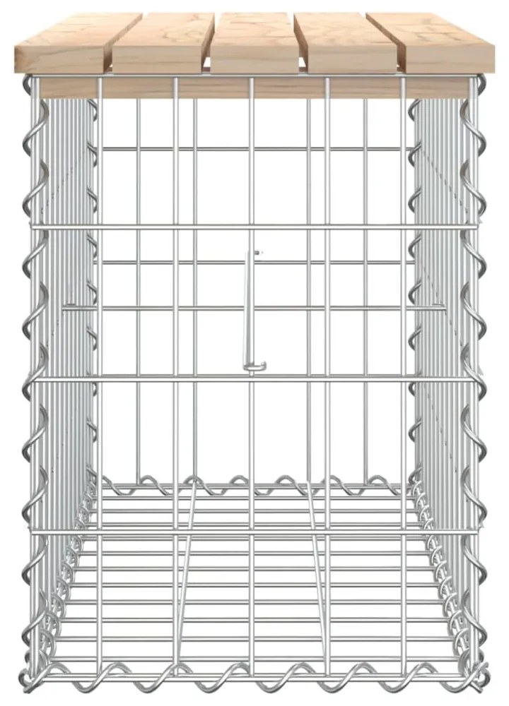 tömör fenyőfa gabion kerti pad 63x31,5x42 cm