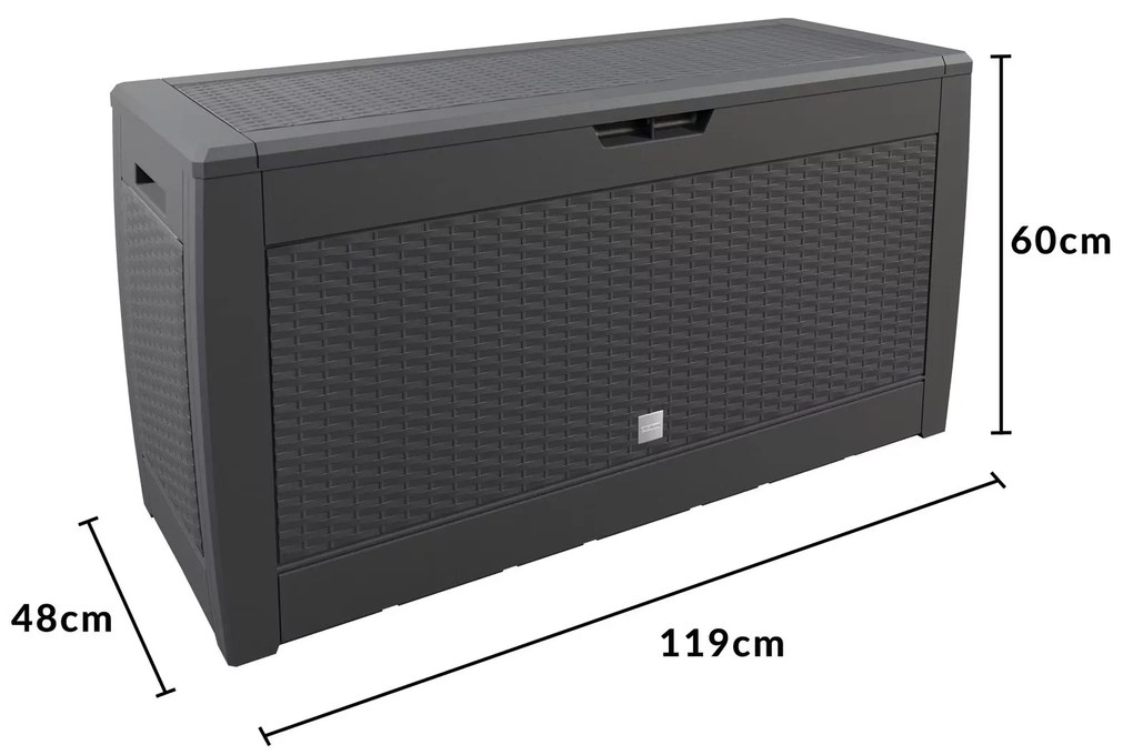 Deuba® Tárolódoboz 119cm x 48cm x 60cm - antracit