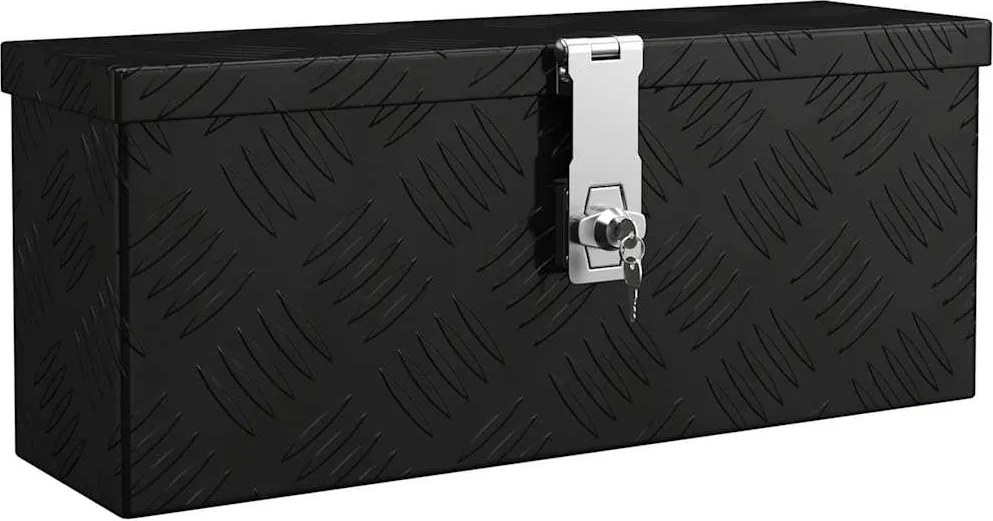 vidaXL fekete alumínium tárolóláda 50x15x20,5 cm