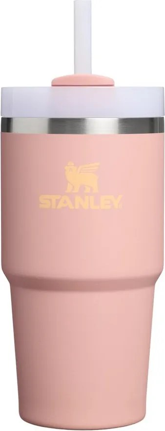 Barackszínű rozsdamentes acél termosz szívószállal 600 ml Quencher H2.O FlowState™ Tumble Peach Rose – Stanley