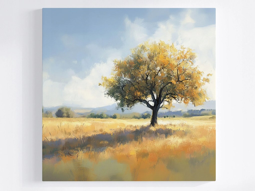 Vászonkép Canvas Tájkép Szabadtéri Fa Rét Tavasz 40x40