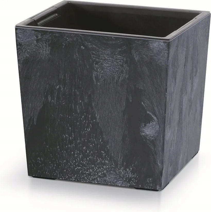 Nurbi Kocka Beton Hatású virágcserép antracit 140918-1957