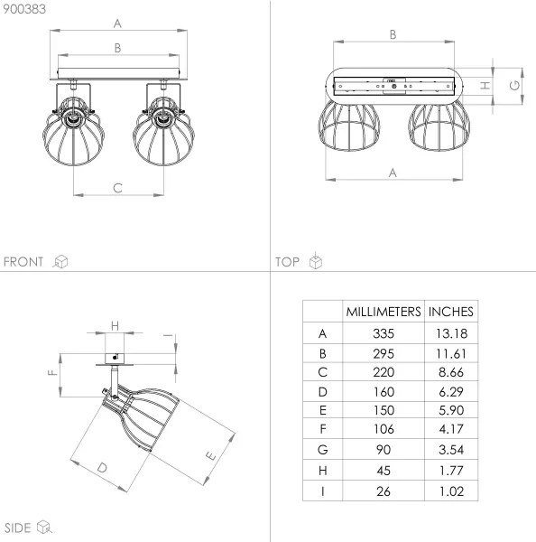 Eglo 900383 - Spotlámpa SAMBATELLO 2xE27/40W/230V