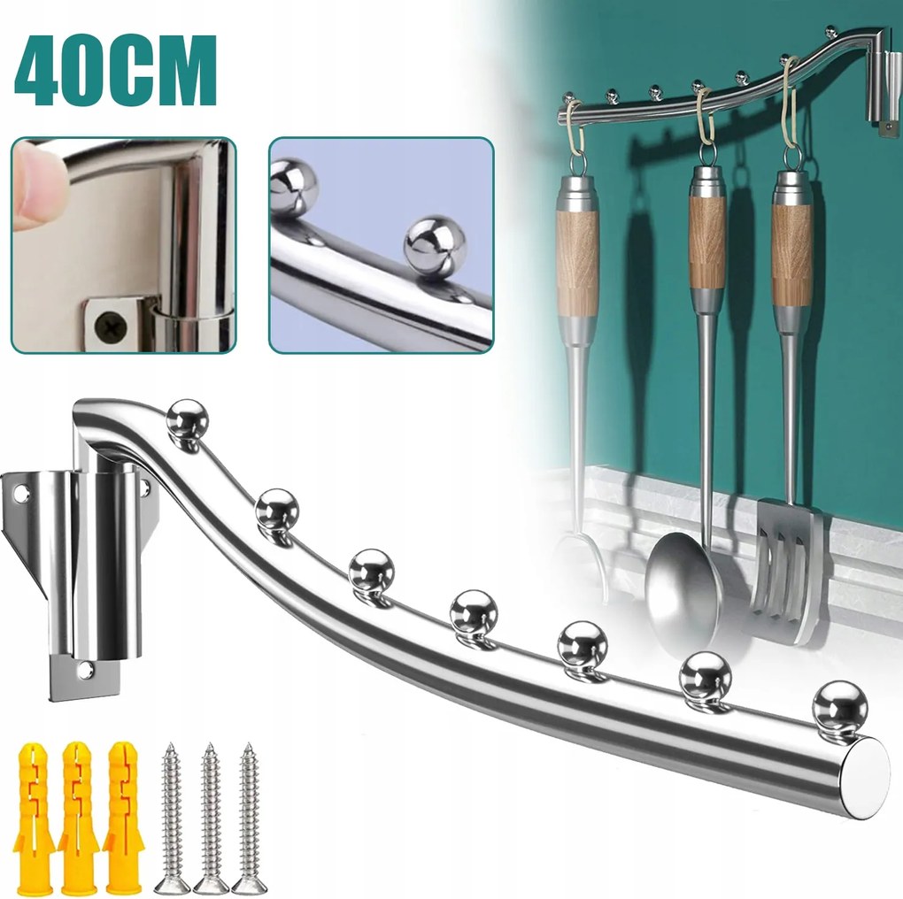 Összecsukható Fém Ruhaakasztók 7 Gyöngy Fali Akasztó Tartó