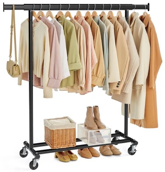 Mobil állványos ruhafogas LINEA, fekete