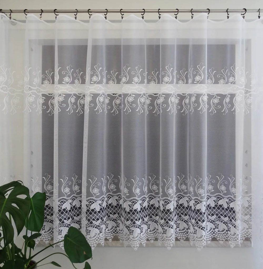 Mg Függöny jacquard 30252 Fehér 150cm magas lengyel 0,5m