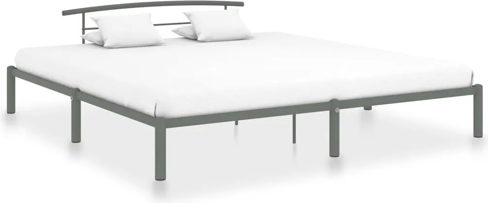 vidaXL szürke fém ágykeret 200 x 200 cm