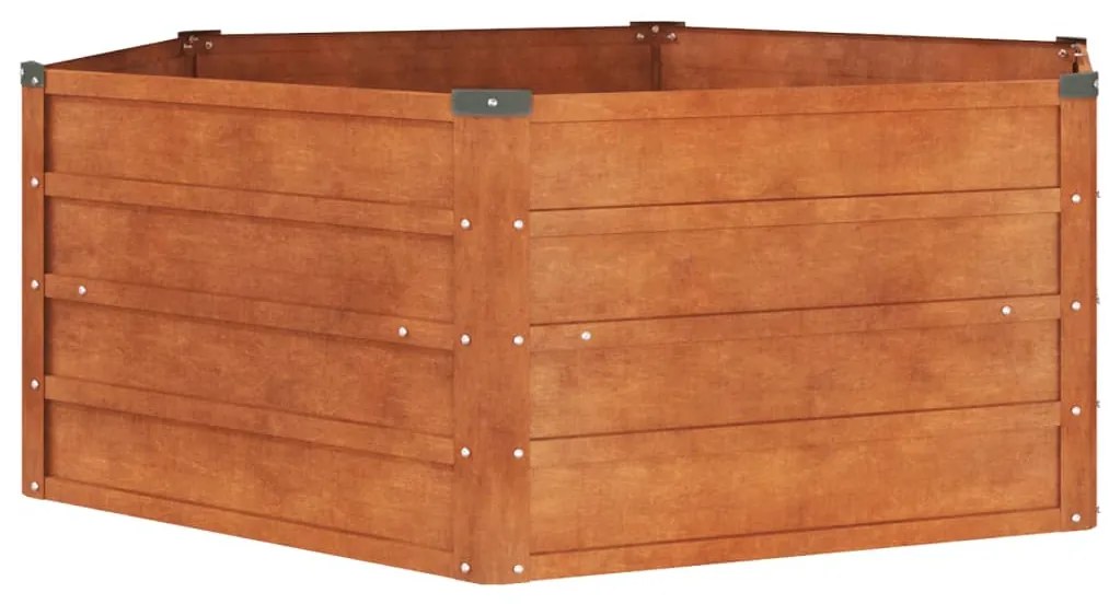 rozsda színű corten acél kerti magaságyás 129 x 129 x 45 cm