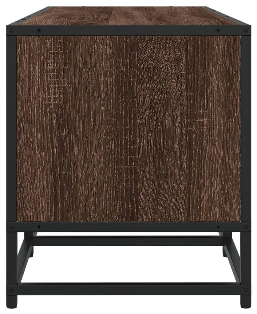 barna tölgy színű szerelt fa és fém TV-szekrény 100x35x41 cm