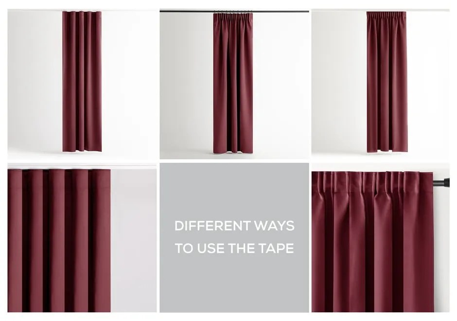 Borvörös sötétítő termo függöny 140x270 cm Pleat – Restilo