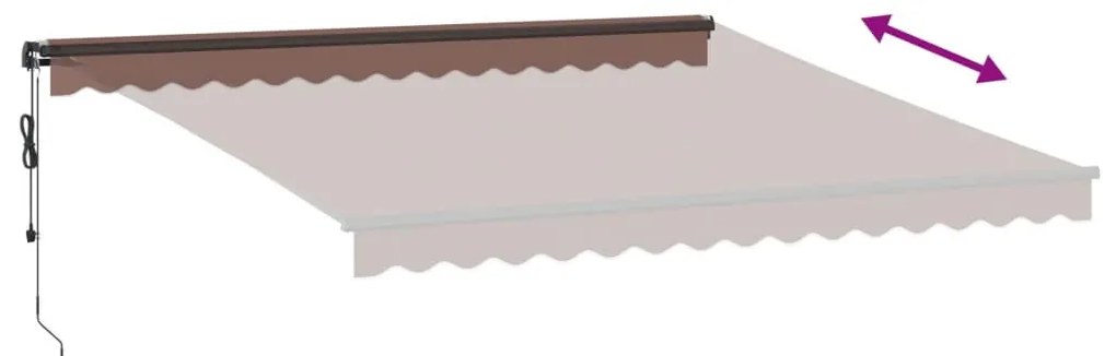 barna automata kihúzható LED-es napellenző 400 x 300 cm