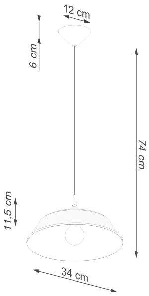 Sollux SL.1327 - Csillár zsinóron FRIKA 1xE27/15W/230V átm. 34 cm fehér