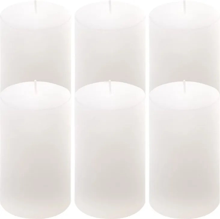 Rusztikus gyertya készlet 11,5 cm Ø 6,8 cm 6 db fehér