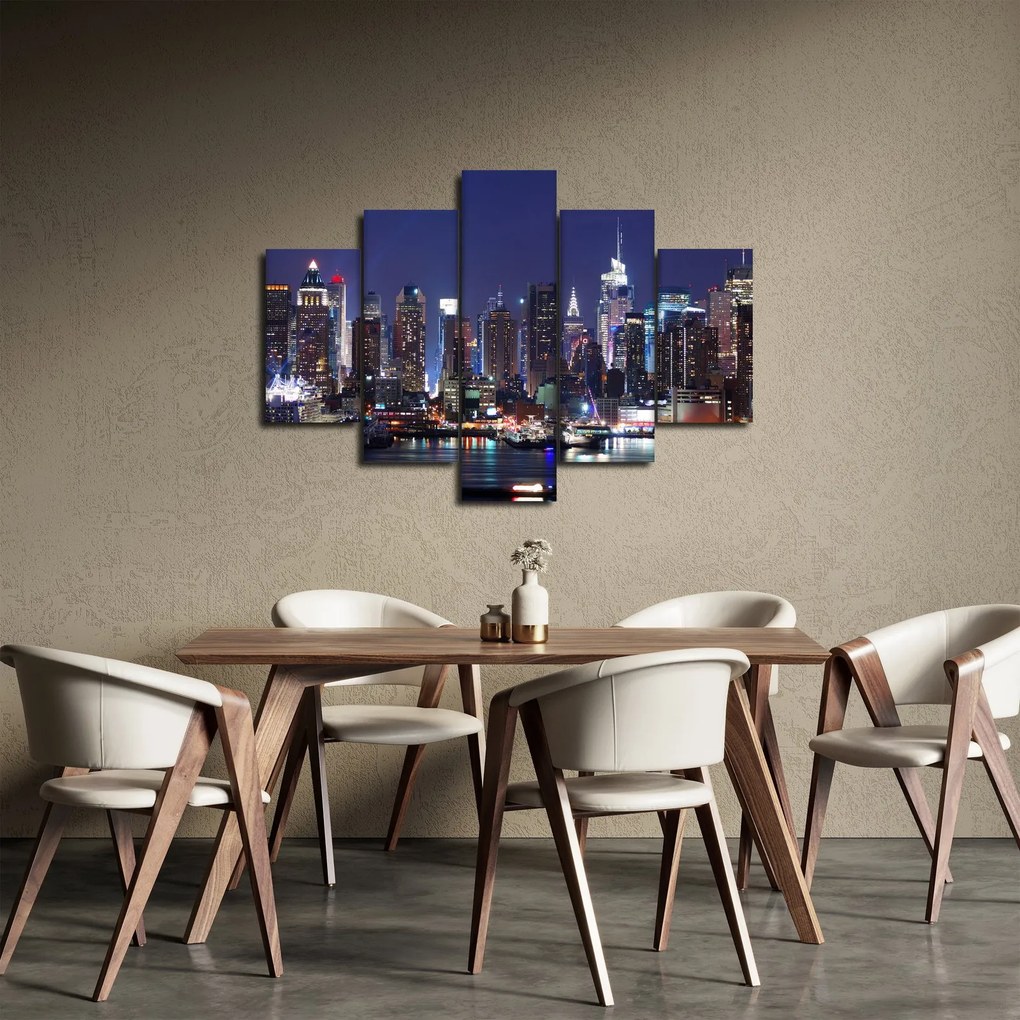 Kép - New York-i felhőkarcolók megvilágítva (150x105 cm)