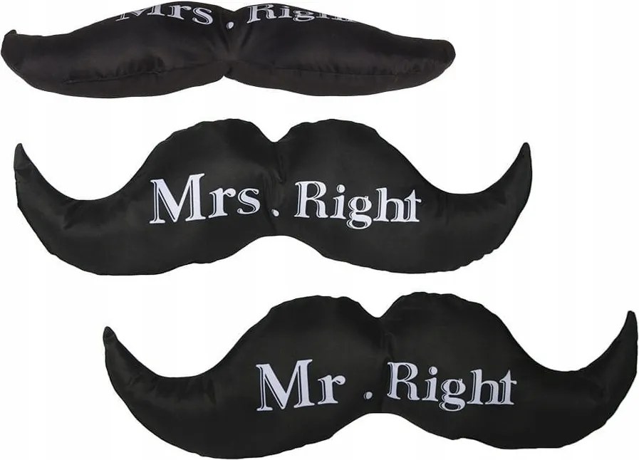 Díszpárna Mr vagy Mrs Right bajusz ajándék
