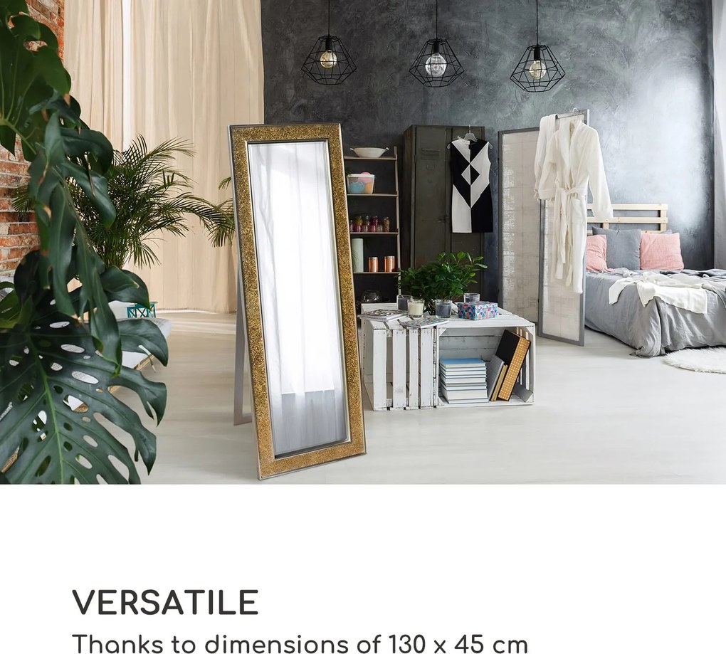 Casa Chic Norwich Tükör téglalap alakú fakeret 130 x 45 cm mozaik kivitelben