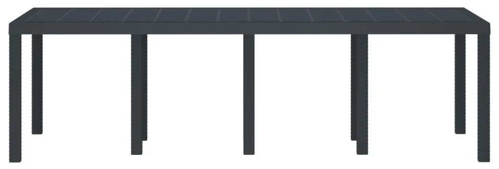 Kertasztal Antracit 250x100x73 cm Poly Rattan