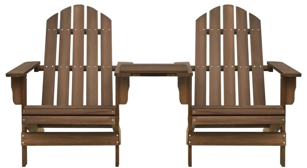 vidaXL barna tömör fenyőfa kerti Adirondack székek teázóasztallal