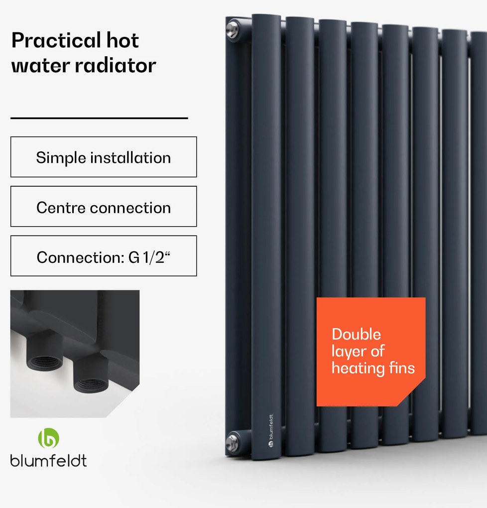 Blumfeldt Tallheo, 100 x 60, radiátor, csőradiátor, 1445 W, melegvizes, 1/2