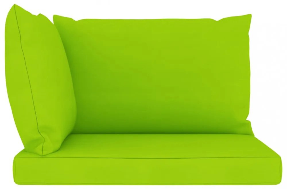 3 db élénkzöld szövet raklapkanapé-párna