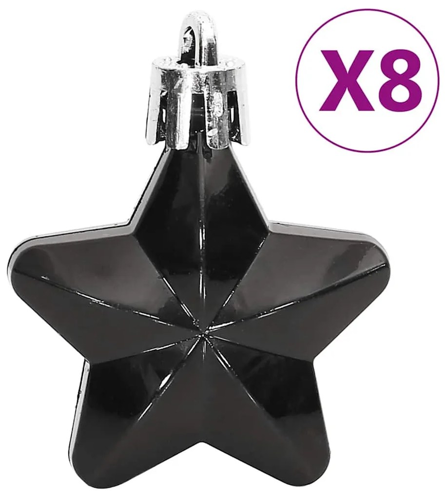 111 részes fekete polisztirol karácsonyi gömb szett