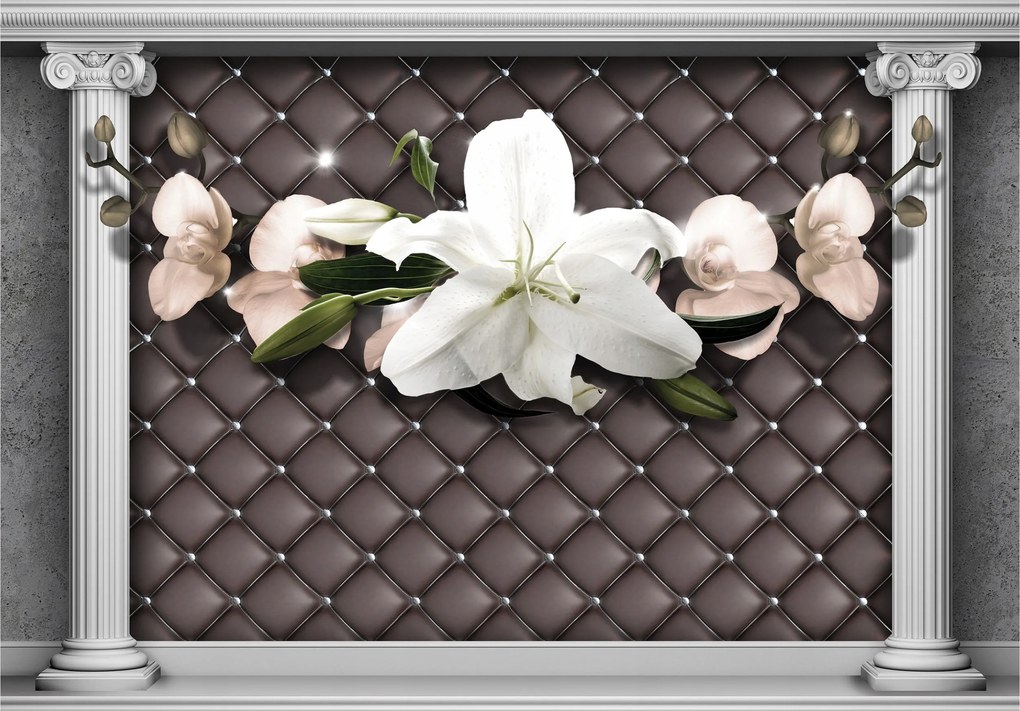 Fotótapéta Liliomok és orchideák vinil résben 368x280 +ragasztó