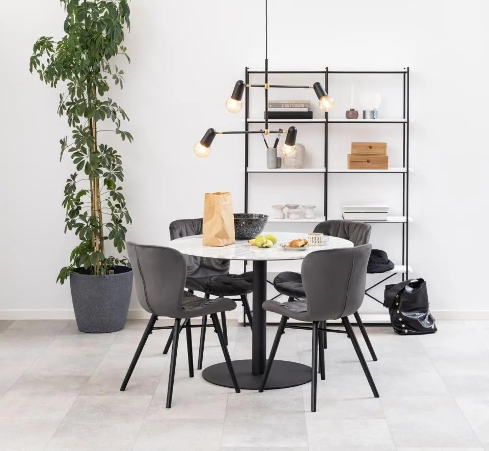 Corby márvány étkezőasztal fehér-fekete 105 cm