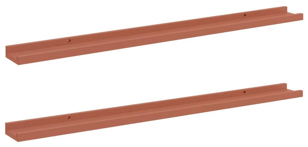 Falpolc polcokkal tárolóval 2 pcs Piros 100 x 9 x 3 cm Faanyag