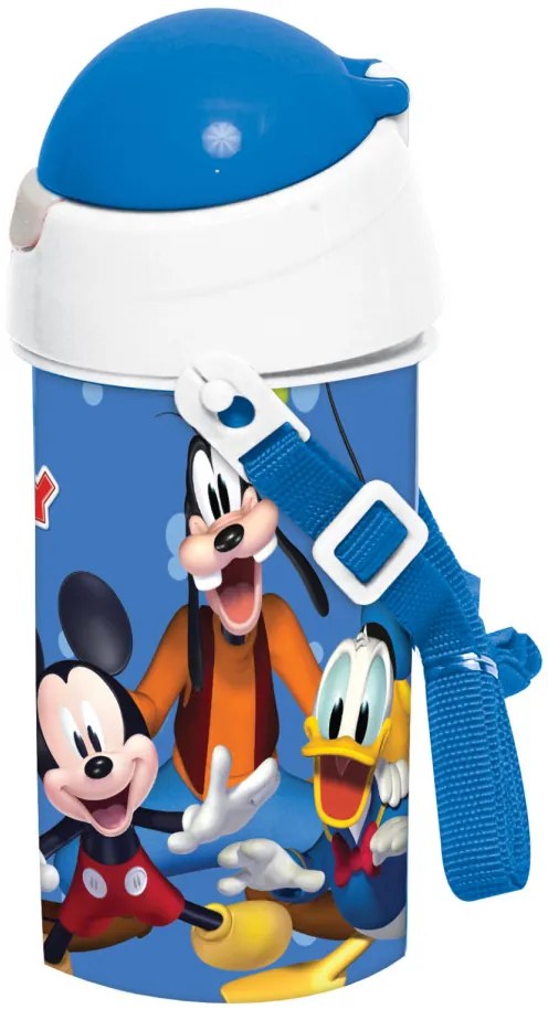 Disney Mickey Blue műanyag szívószálas kulacs akasztóval 500 ml