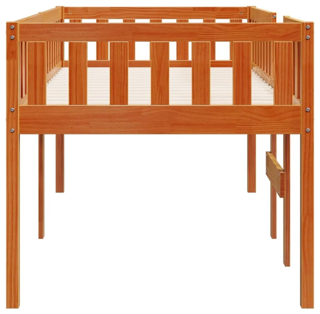 viaszbarna tömör fenyőfa gyerekágy matrac nélkül 80 x 200 cm