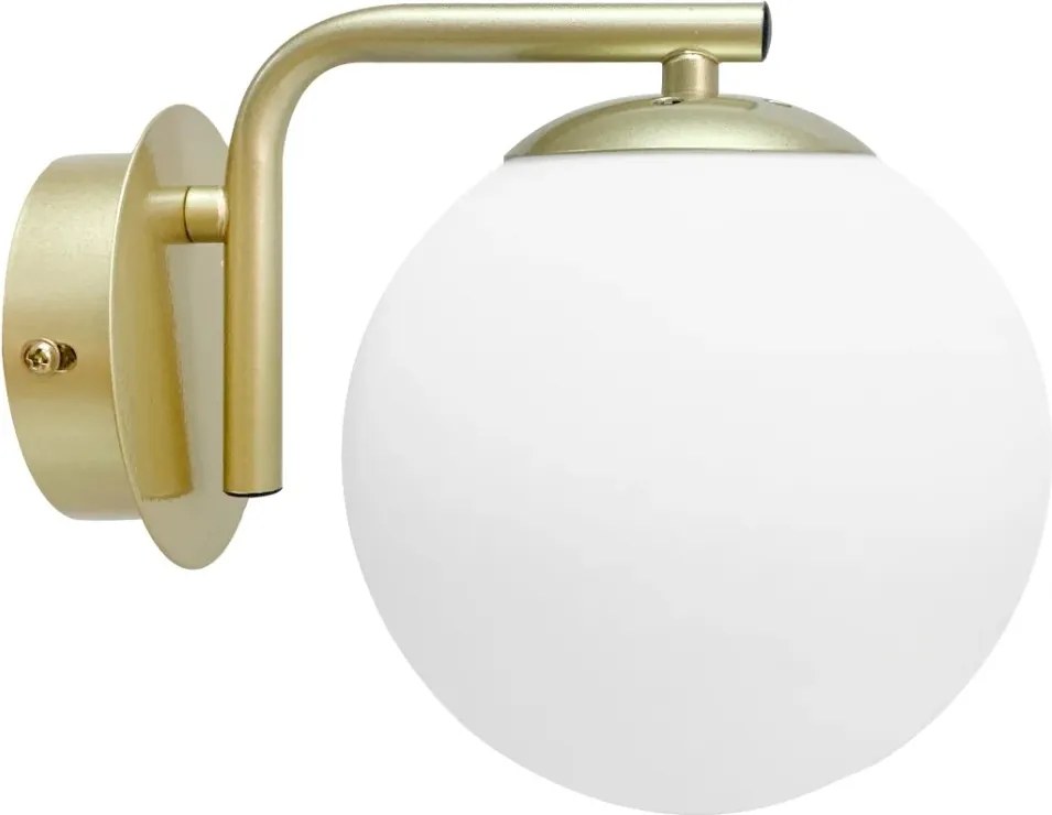 Fali lámpa sárgaréz üveg fehér gömb hálószoba nappaliba Candellux