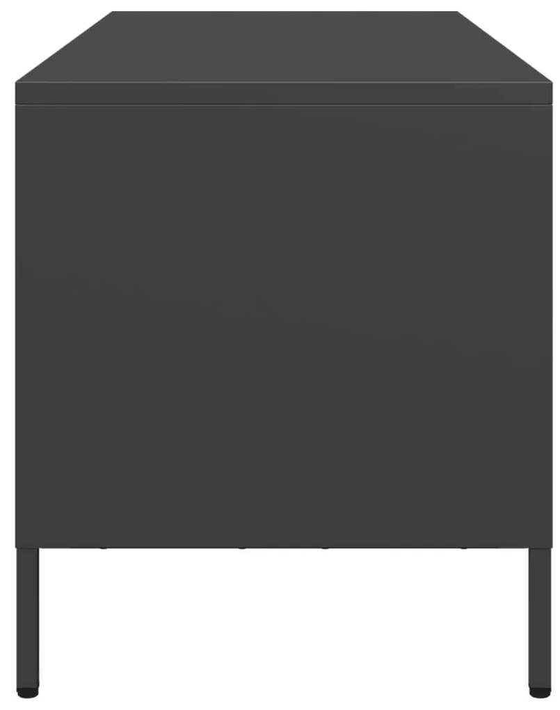 fekete hidegen hengerelt acél TV-szekrény 101,5 x 39 x 43,5 cm