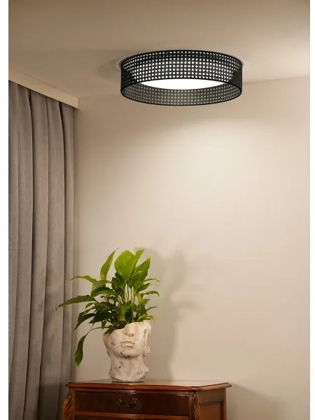 Duolla - LED Mennyezeti lámpa ROLLER RATTAN LED/24W/230V átm. 45 cm fekete