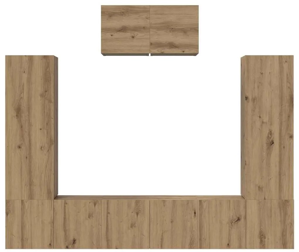TV szekrény garnitúra 7 pcs kézműves tölgy 180 x 30 x 120 cm