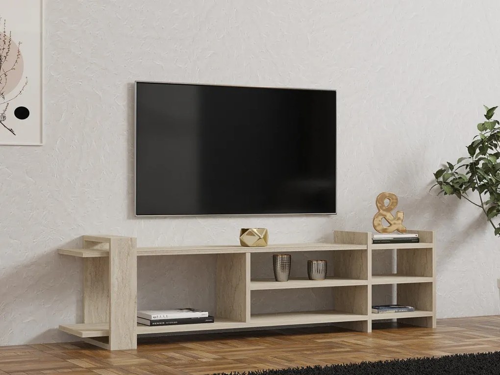 Zeyna TV-állvány, travertin, 156 cm