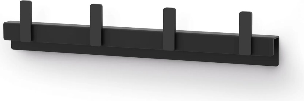 Zack Potes Acél Fali Akasztó 24 cm Öntapadós Matt Fekete