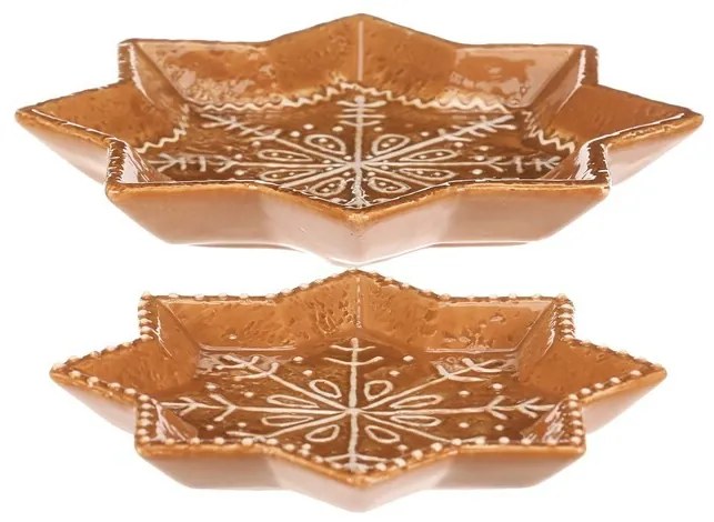 Dekoratív mézeskalács tálca szett, 2 db, kerámia