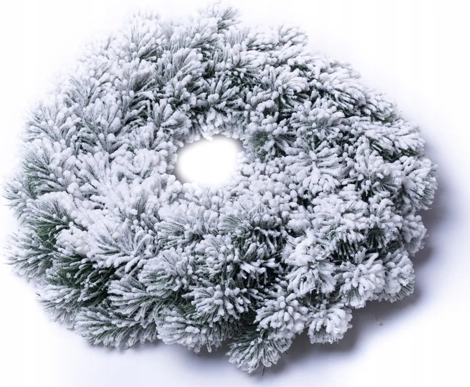 Hófödte koszorú mesterséges karácsonyi dekoráció