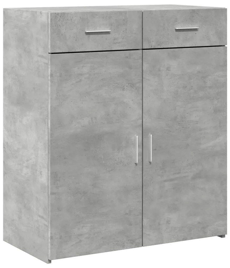 betonszürke szerelt fa tálalószekrény 80 x 42,5 x 93 cm