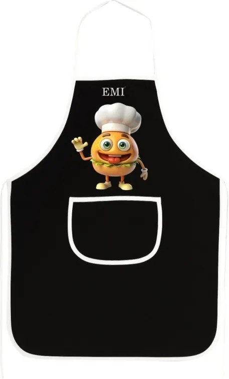 EMI Burger konyhai kötény, Fekete