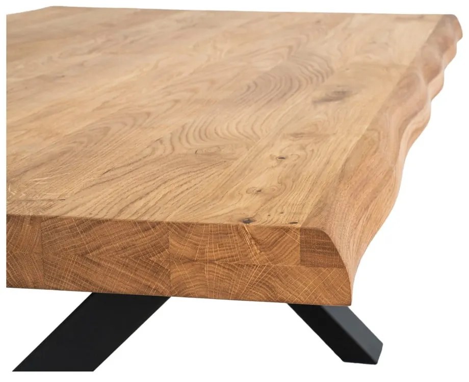 Toulon dohányzóasztal tömör tölgyfa asztallappal, 120 x 70 cm - House Nordic