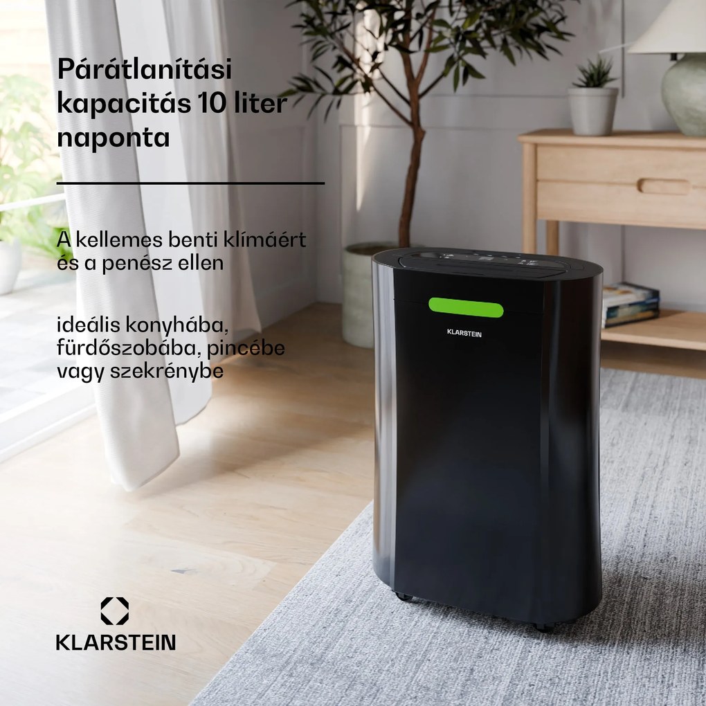 Klarstein AeroDry 10 párátlanító, 165 W teljesítmény, 10 l/nap, 135 m³/h, 20-30 m² területig, DrySelect funkció
