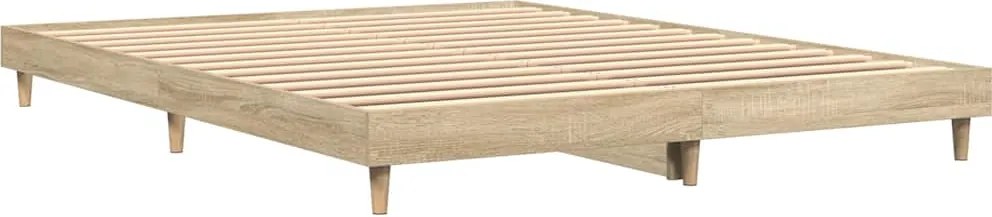 vidaXL sonoma tölgy színű szerelt fa ágykeret matrac nélkül 140x200 cm