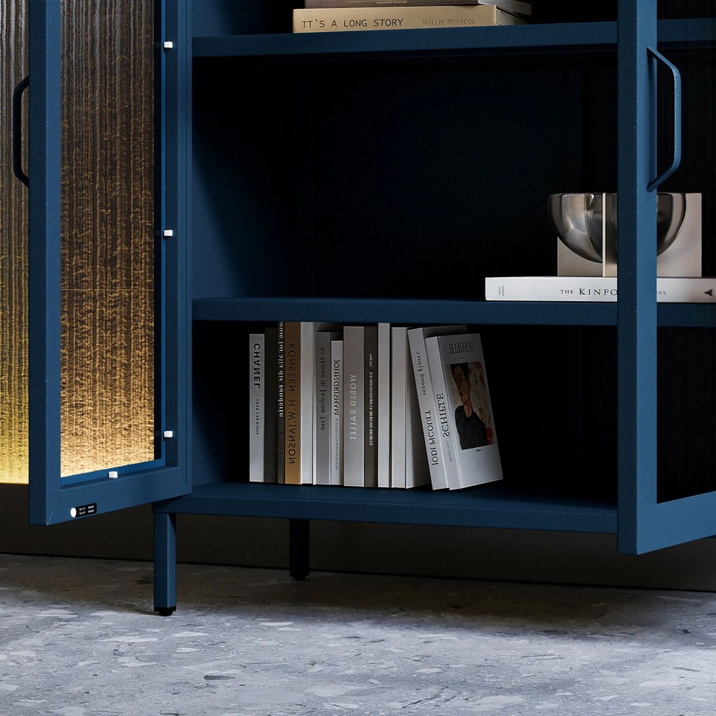 Vitrin GINA, 800 x 1015 x 400 mm, Modern: sötétkék