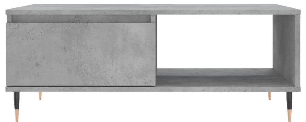Betonszürke szerelt fa dohányzóasztal 90 x 60 x 35 cm