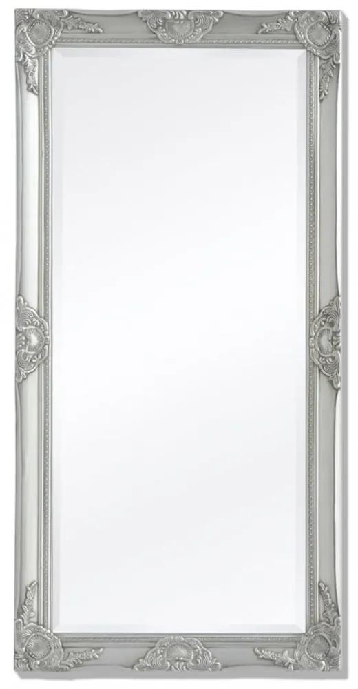Barokk stílusú fali tükör 120x60 cm ezüst